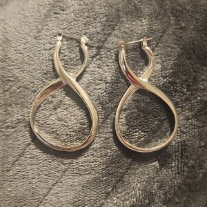 Classic Infinity Hoop Earrings - Silver